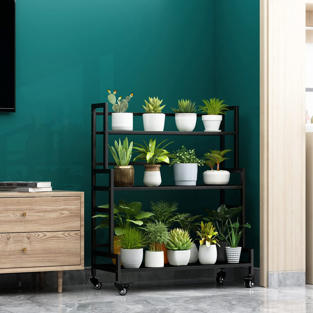 YIZAIJIA shelf loaded with multiple pots showing even weight support advantage