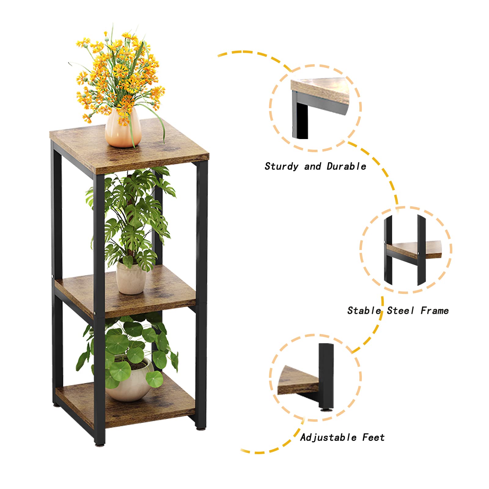 YIZAIJIA next to a medium pot demonstrating scale and how it fits small spaces