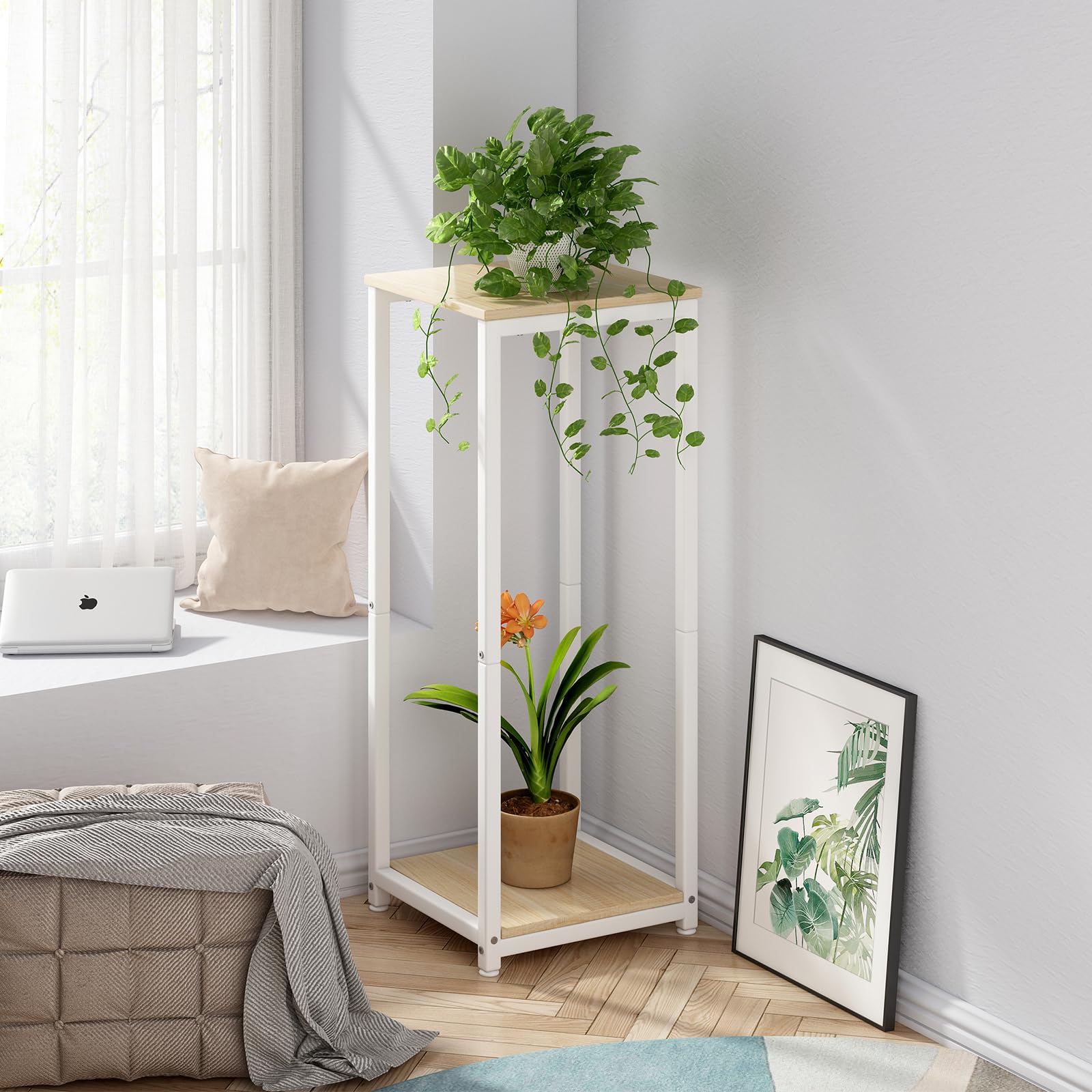 YIZAIJIA plant stand styled with potted plants improving room greenery