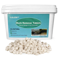 YJOJZR front packaging showing 5 lb probiotic pond tablets, supports cleaner water