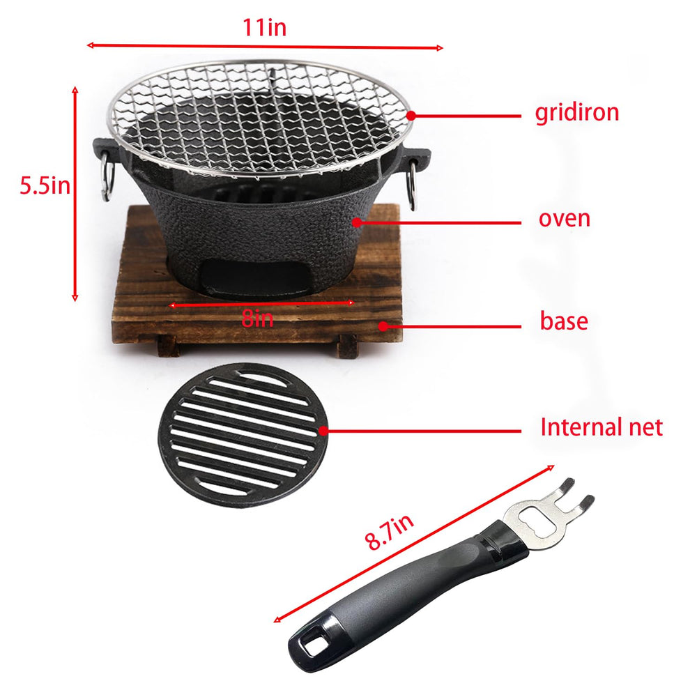 YJTAN inner charcoal bowl detail showing easy ash removal and cleaning benefit