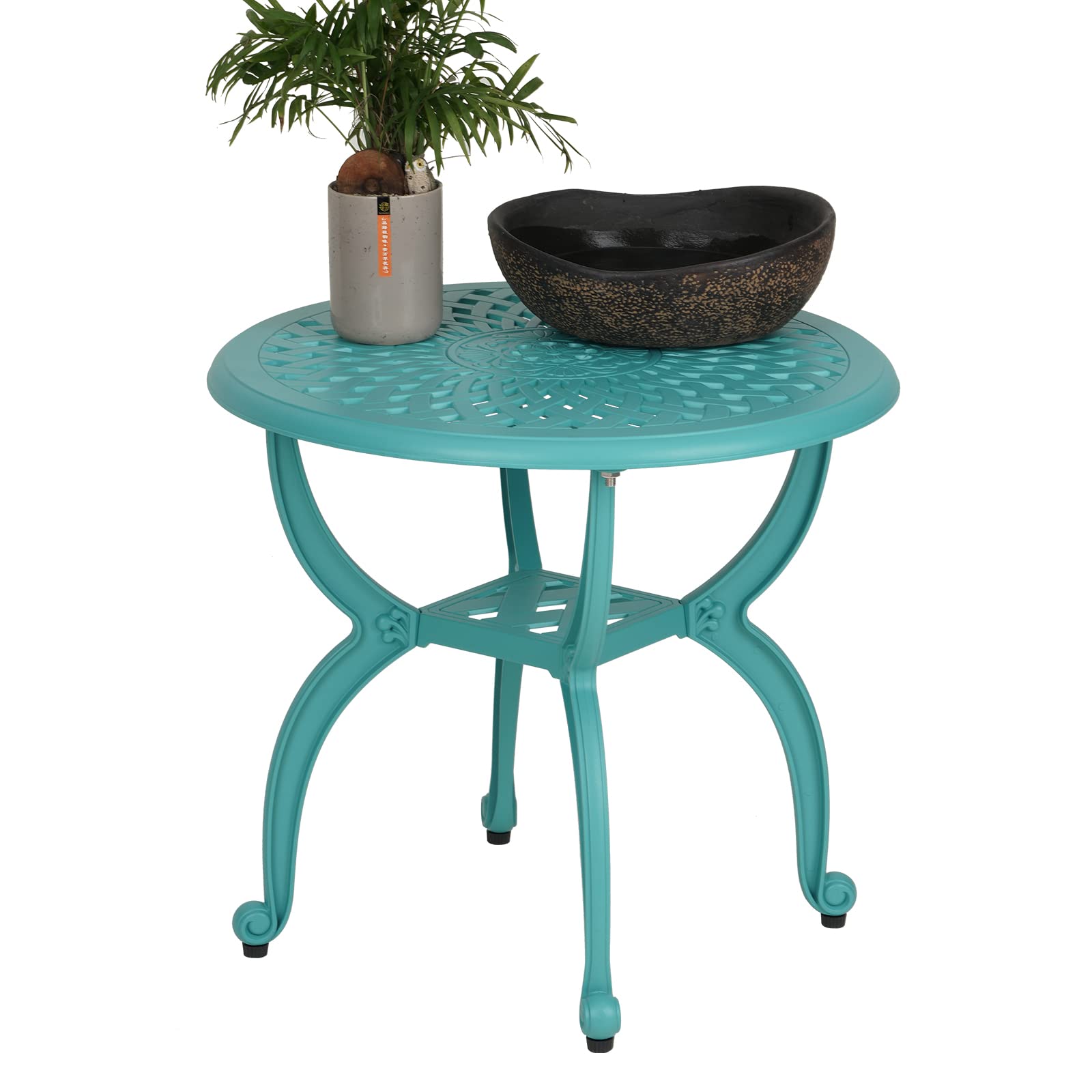 YKSY&YKSY side table staged with plants showing stylish display and multifunctional use