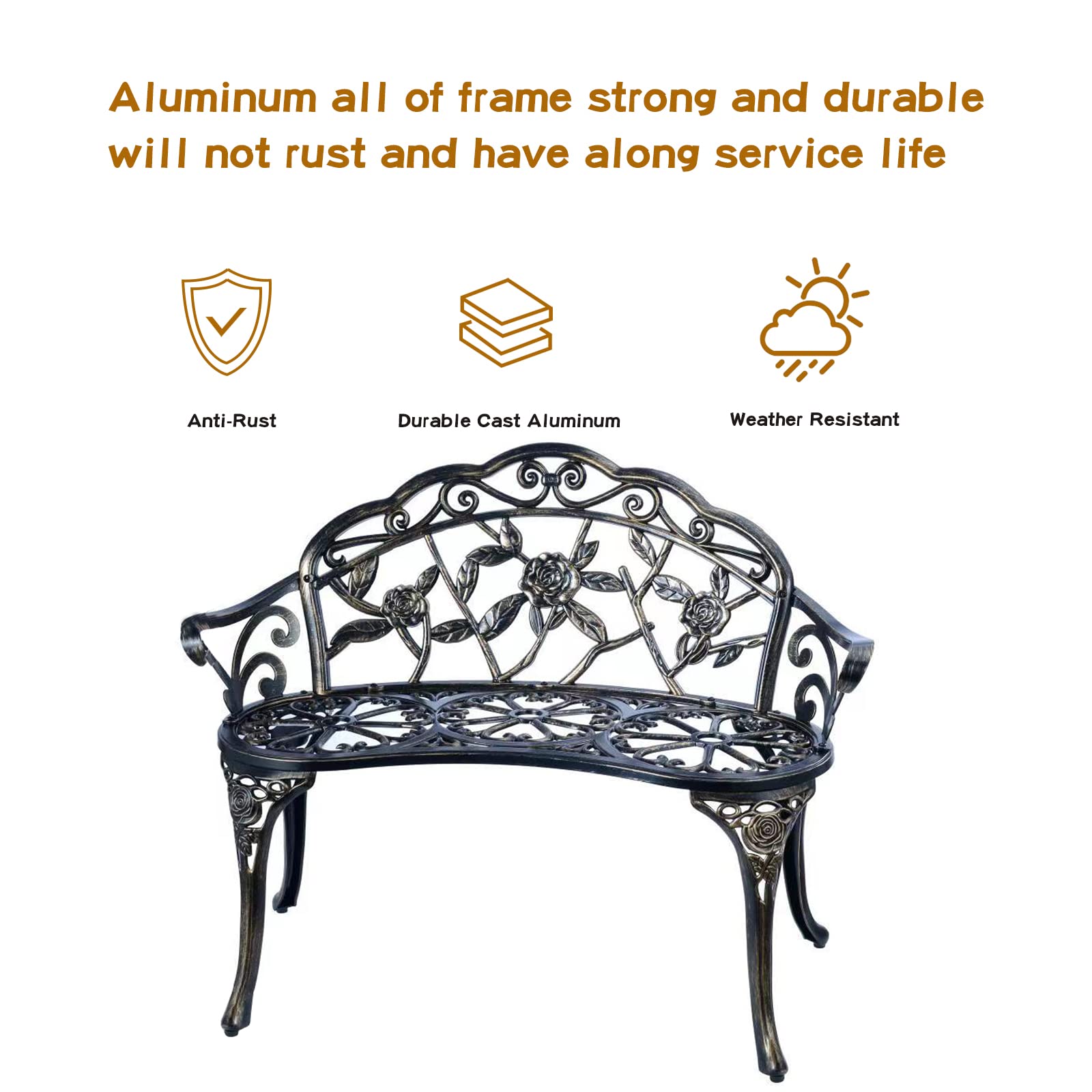 YKSY&YKSY cast aluminum texture close-up showing rust-resistant finish benefit