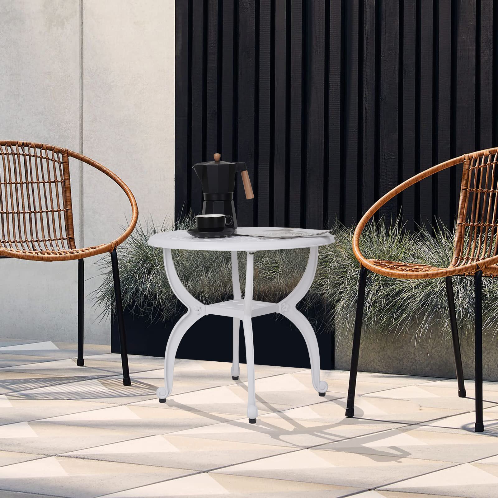 YKSY&YKSY styled on a balcony with plants showing weather-ready decorative use