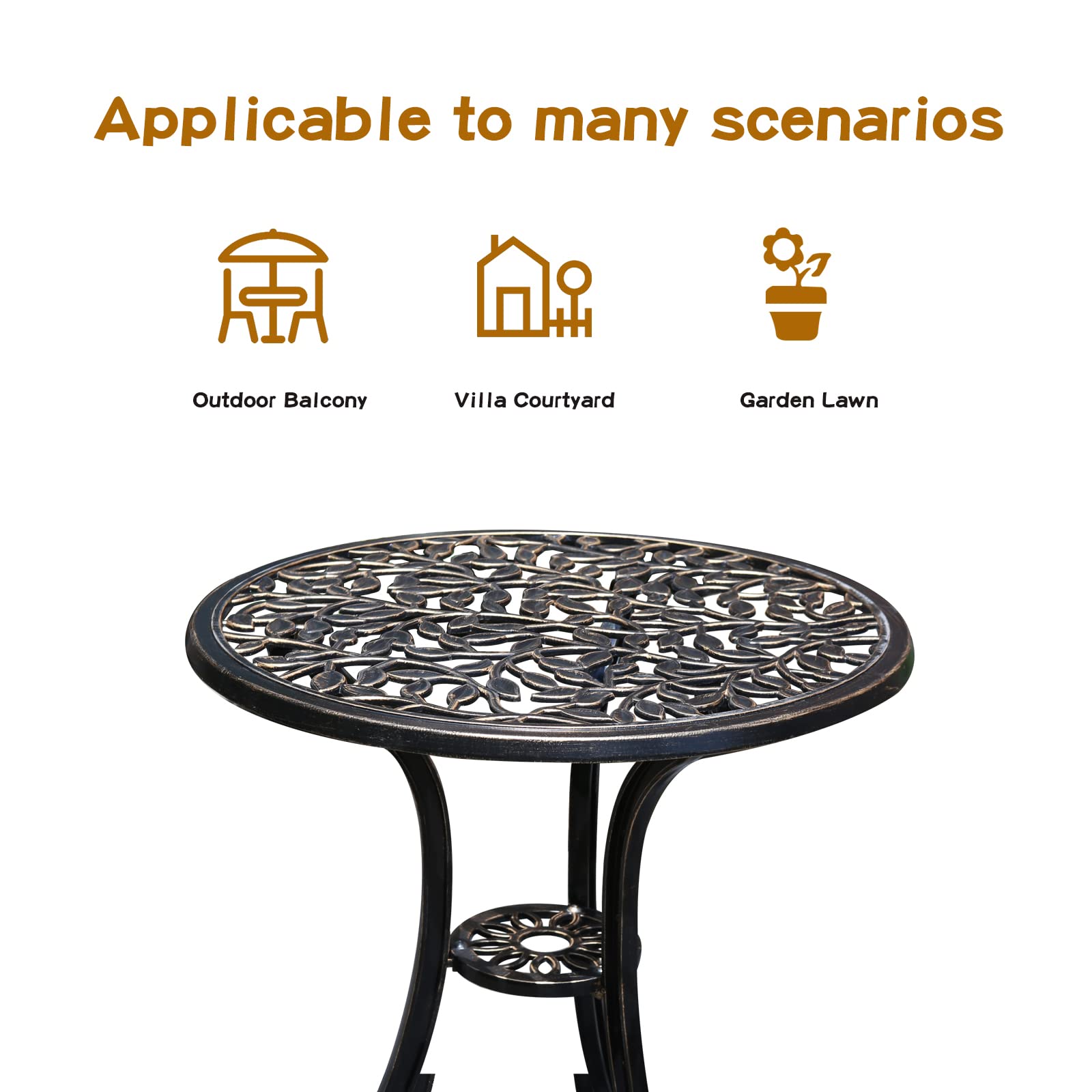 YKSY&YKSY closeup of copper leaf table top showing rust-resistant finish benefit