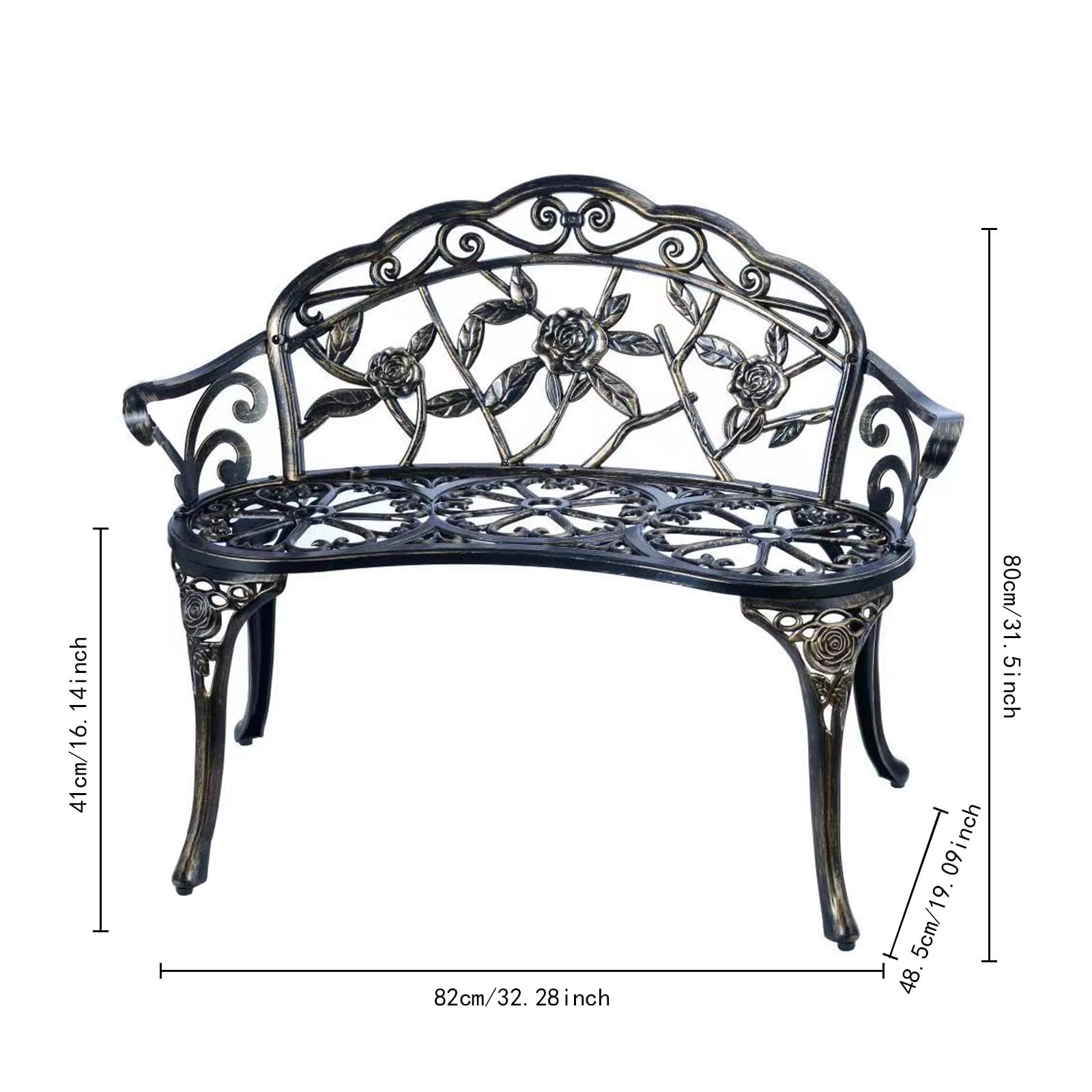 YKSY&YKSY bench size comparison with tape measure showing compact fit benefit