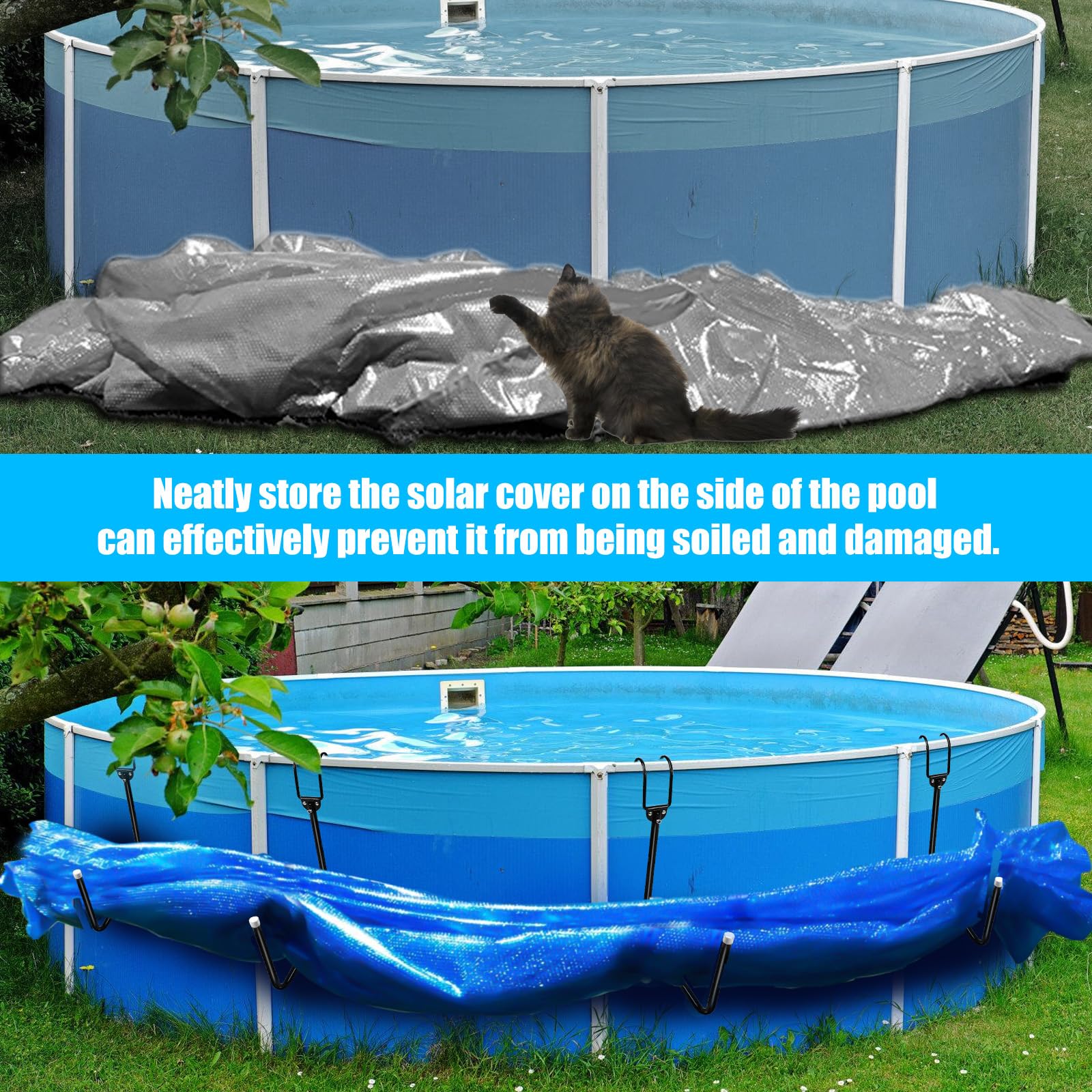 YLSAZL mounted on pool frame illustrating no-drill clamp attachment benefit