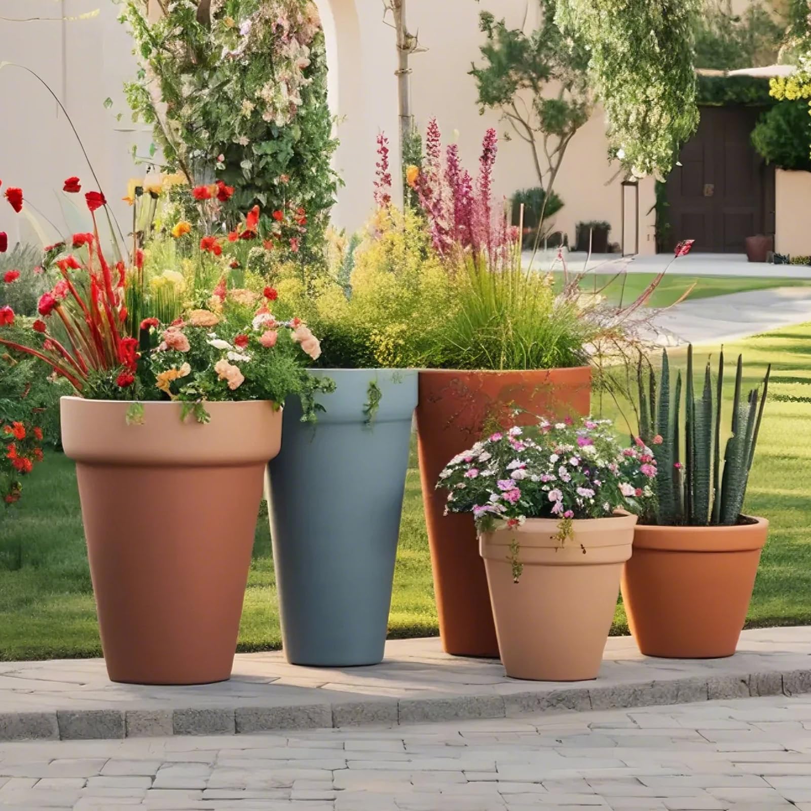 YLSAZL outdoor balcony styling with risers raising plants for display