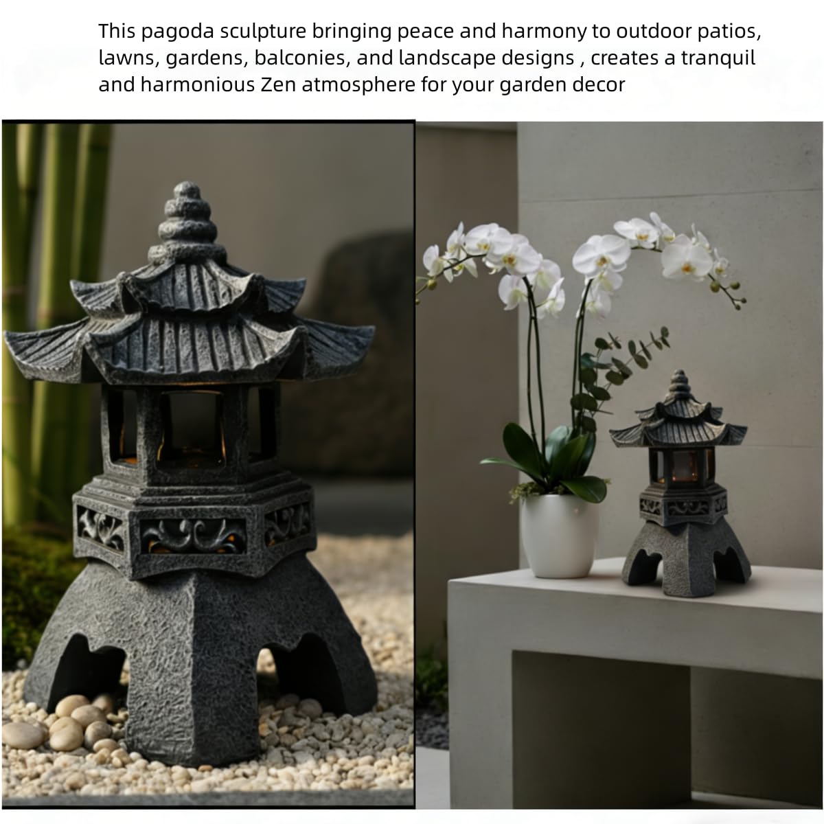 YLSMILE pagoda placed in miniature garden adding peaceful decoration