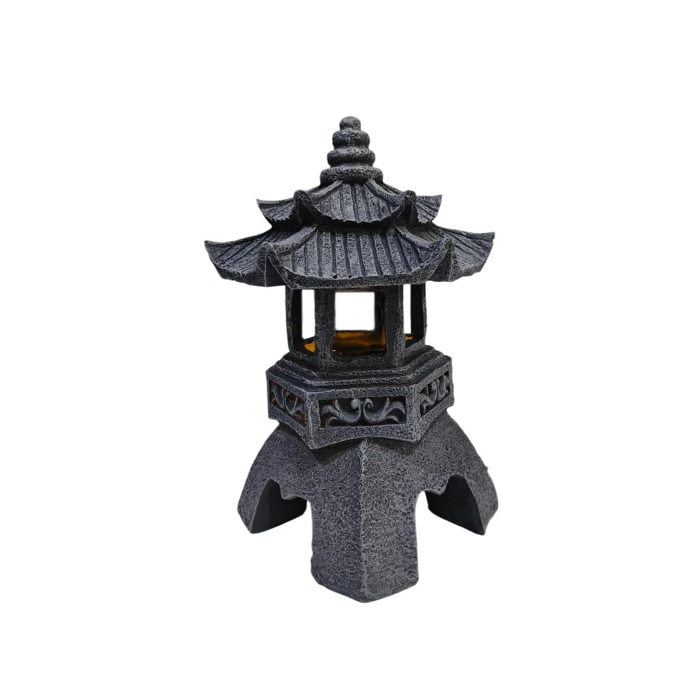 YLSMILE pagoda beside ruler for size comparison and scale clarity