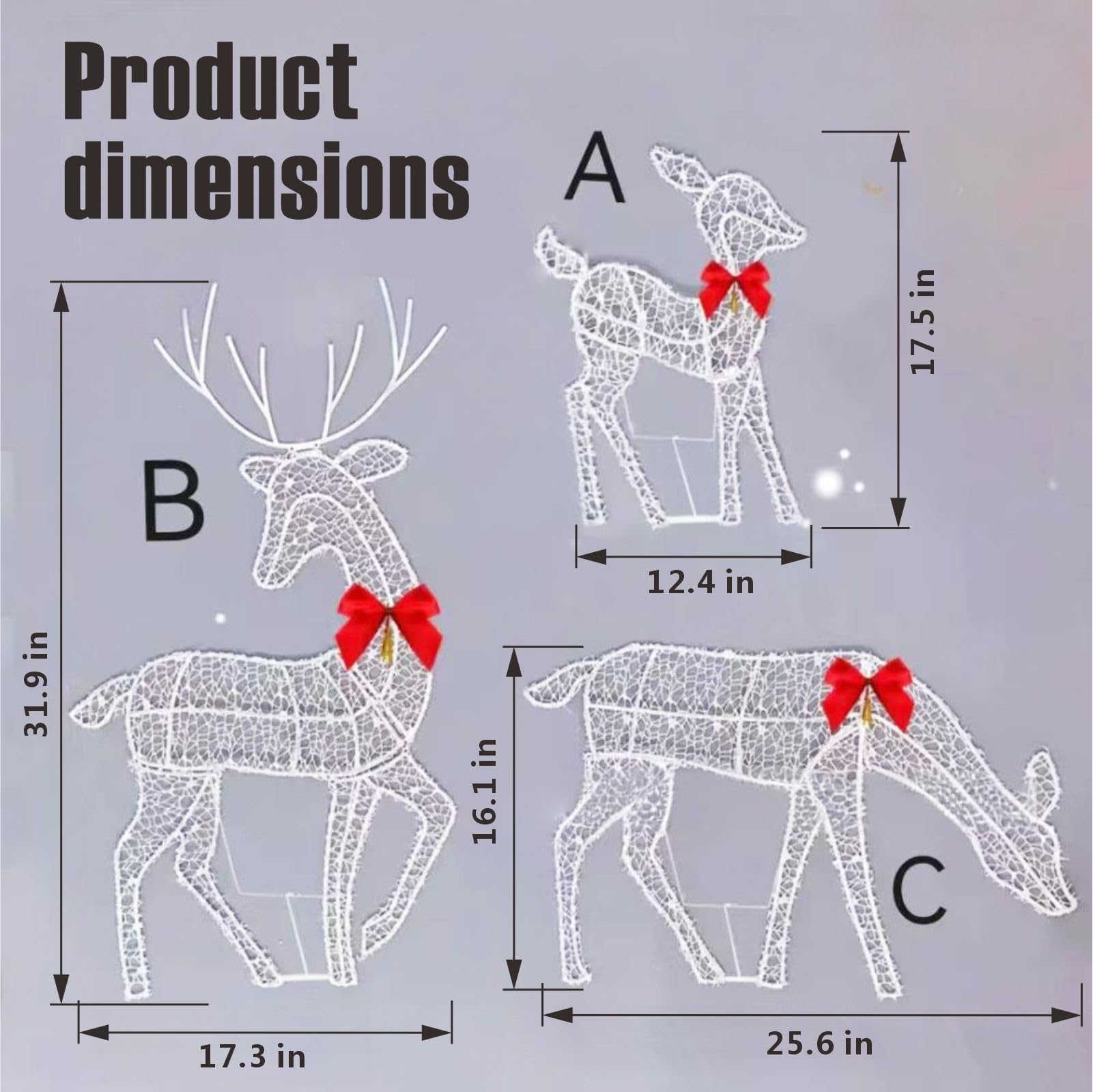 YLXFHO outdoor yard display of deer family creates festive focal point instantly