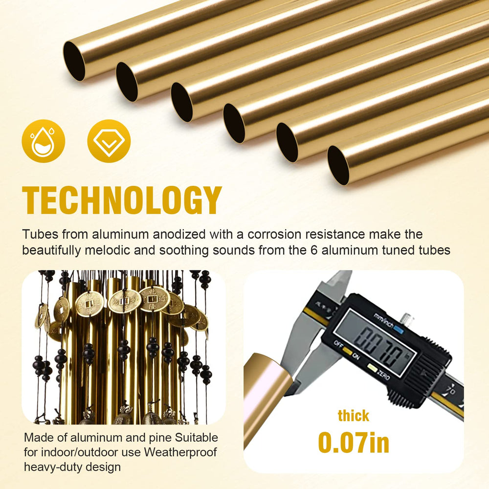 YLYYCC detail of aluminum tubes showing tuned tones and corrosion resistance