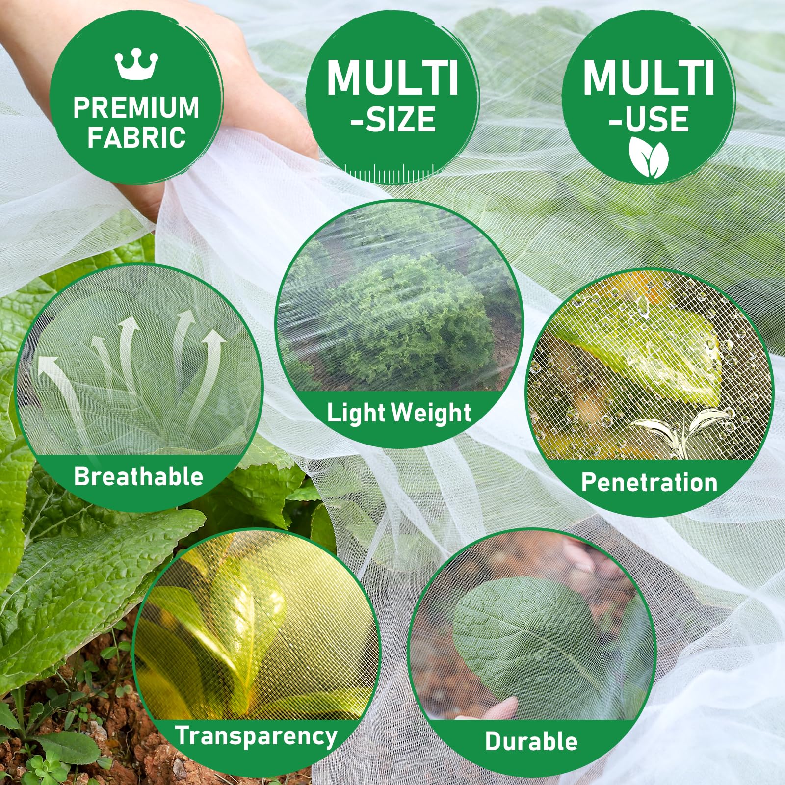YNERHAI netting draped over raised vegetable bed protecting crops