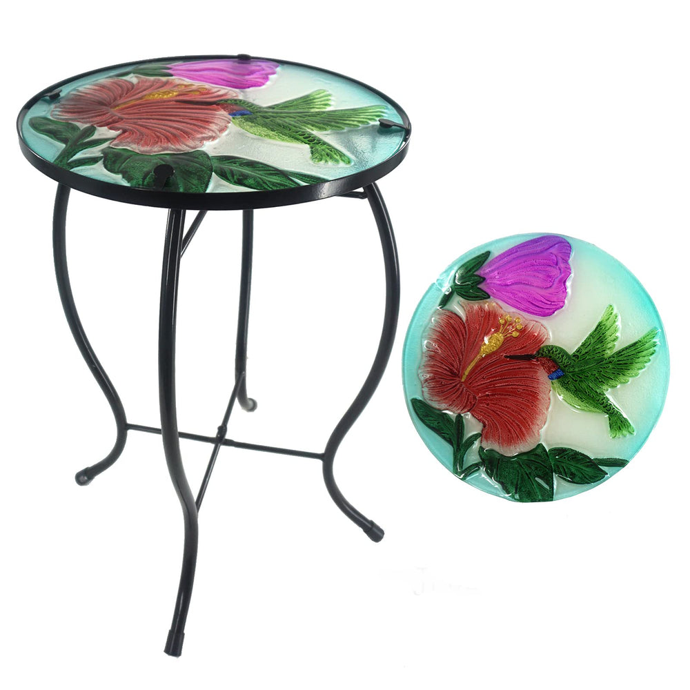 YNGFIL front view hummingbird table showing compact stylish accent and convenience