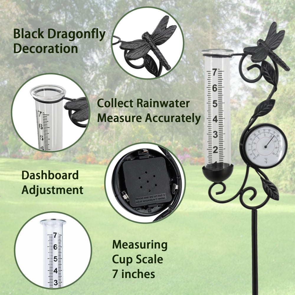 YNGFIL gauge placed in garden setting enhancing curb appeal and monitoring rain