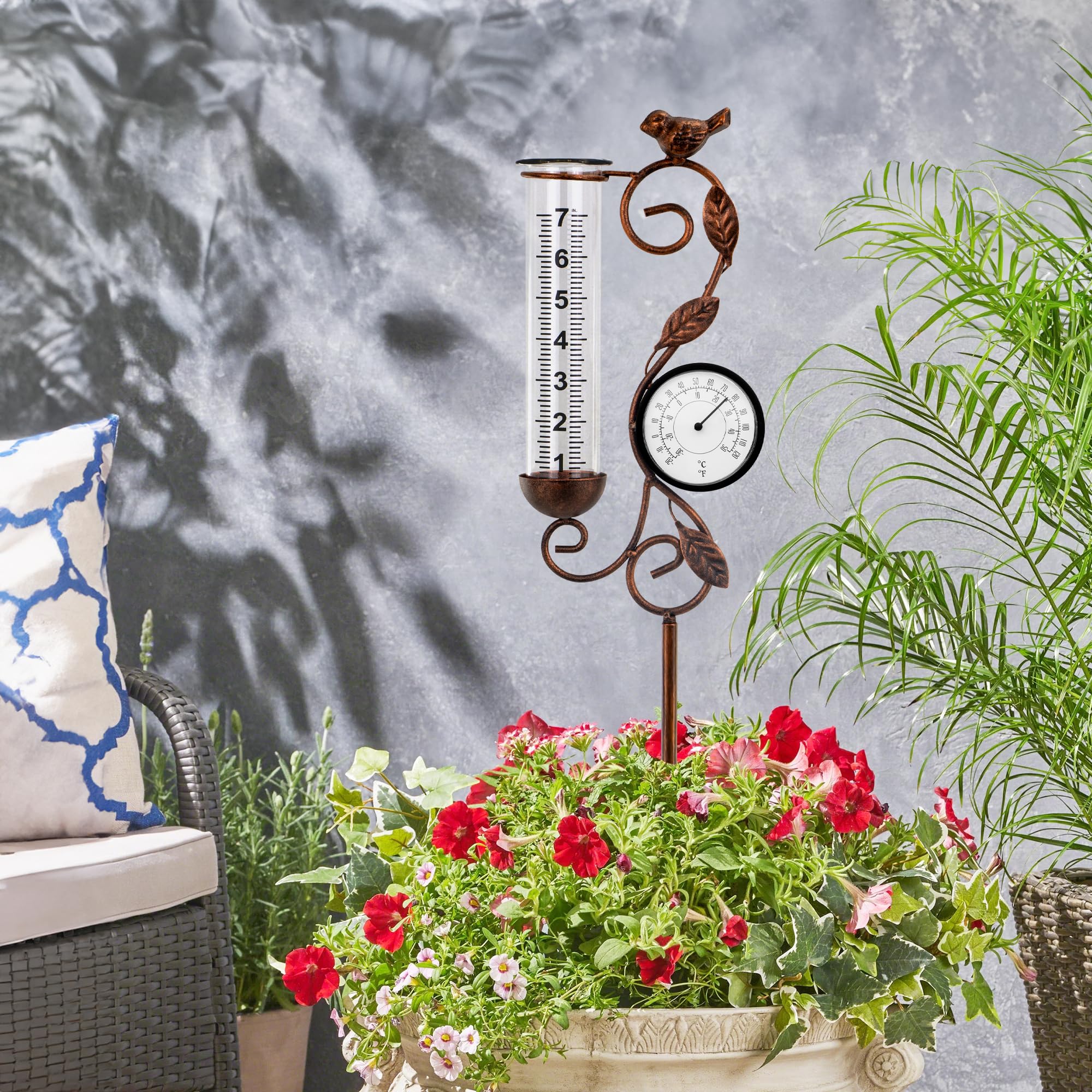 YNGFIL on patio among plants illustrating decorative and practical use