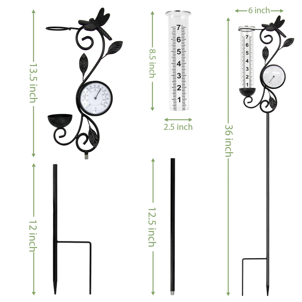 YNGFIL closeup of 7-inch glass tube for clear rainfall readings and durability