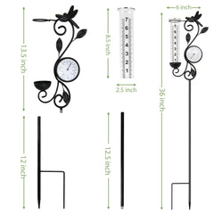 YNGFIL closeup of 7-inch glass tube for clear rainfall readings and durability