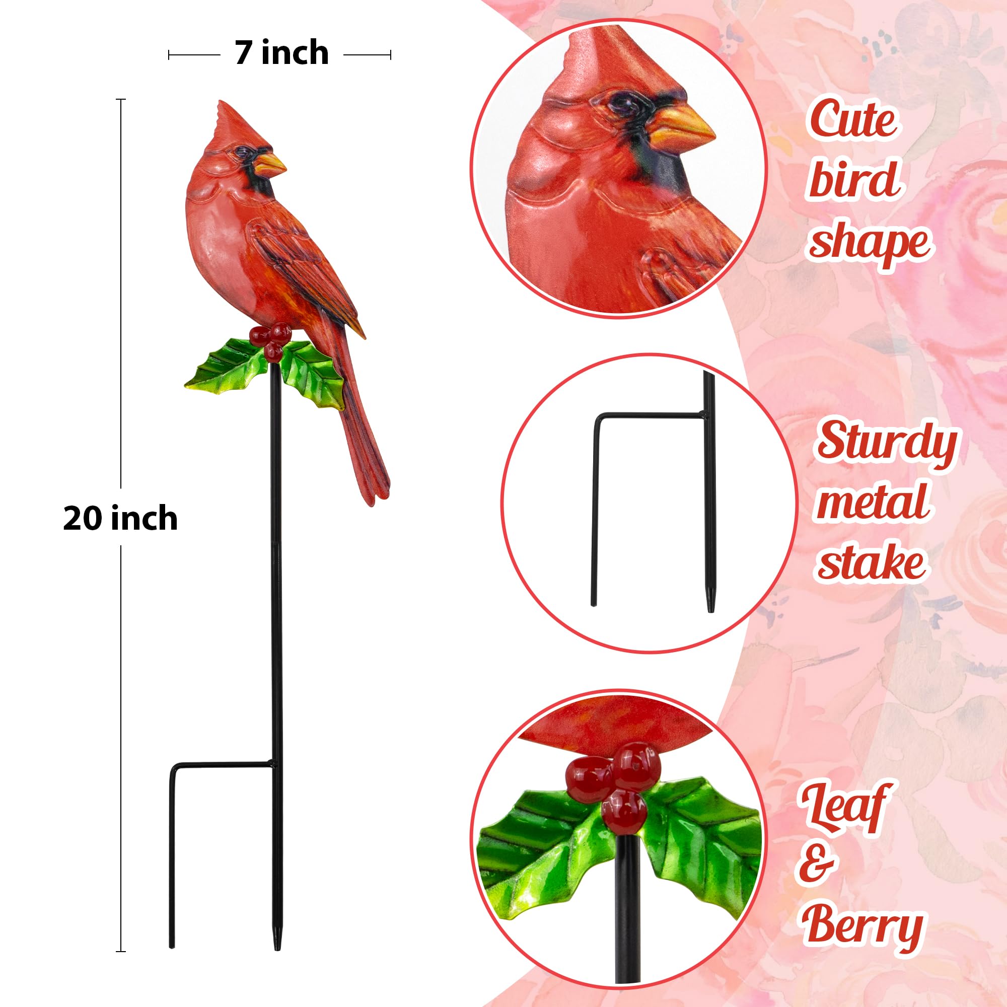 YNGFIL stake next to a planter showing 20-inch scale and space-saving vertical accent