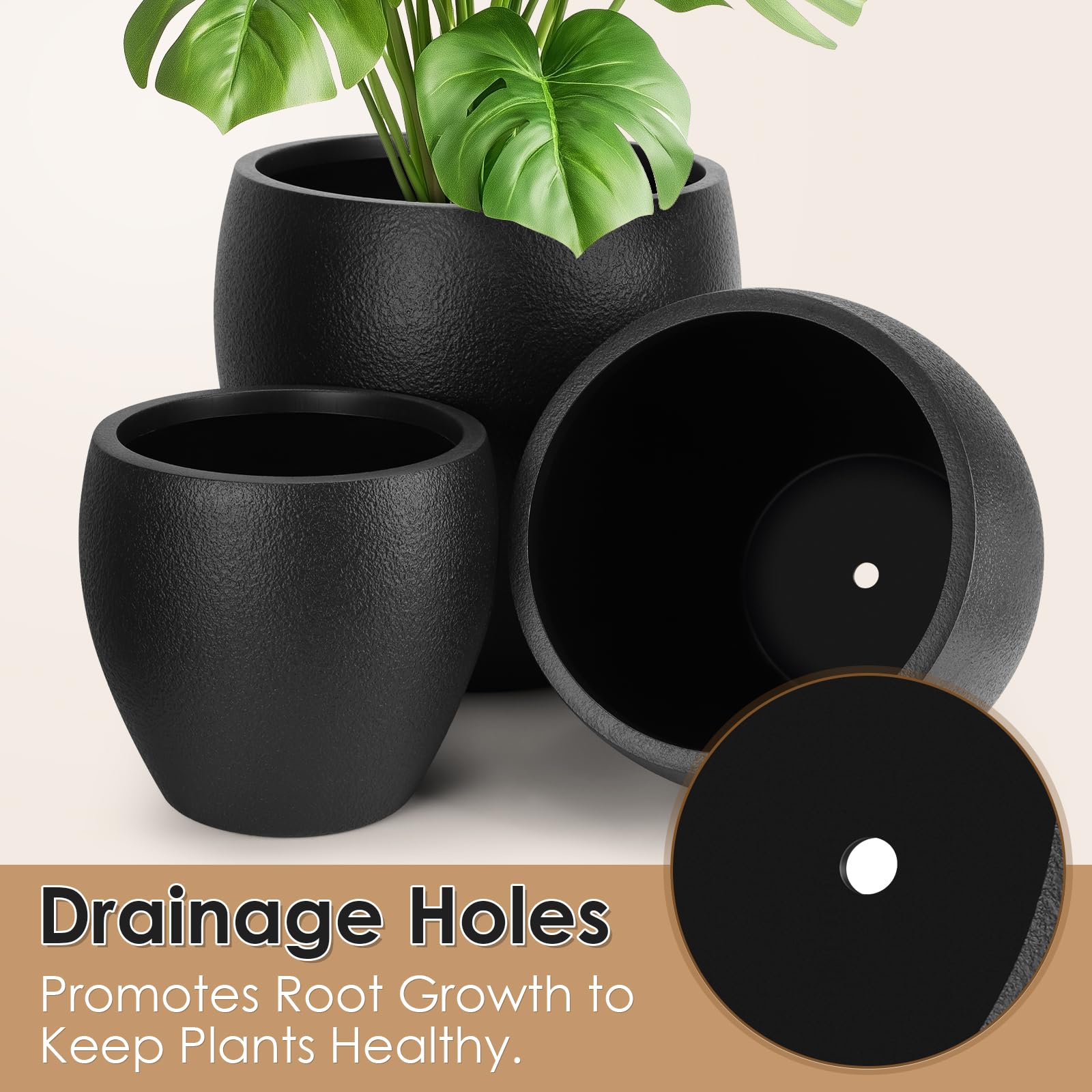 YNNICO underside showing drainage holes to promote healthier soil and roots