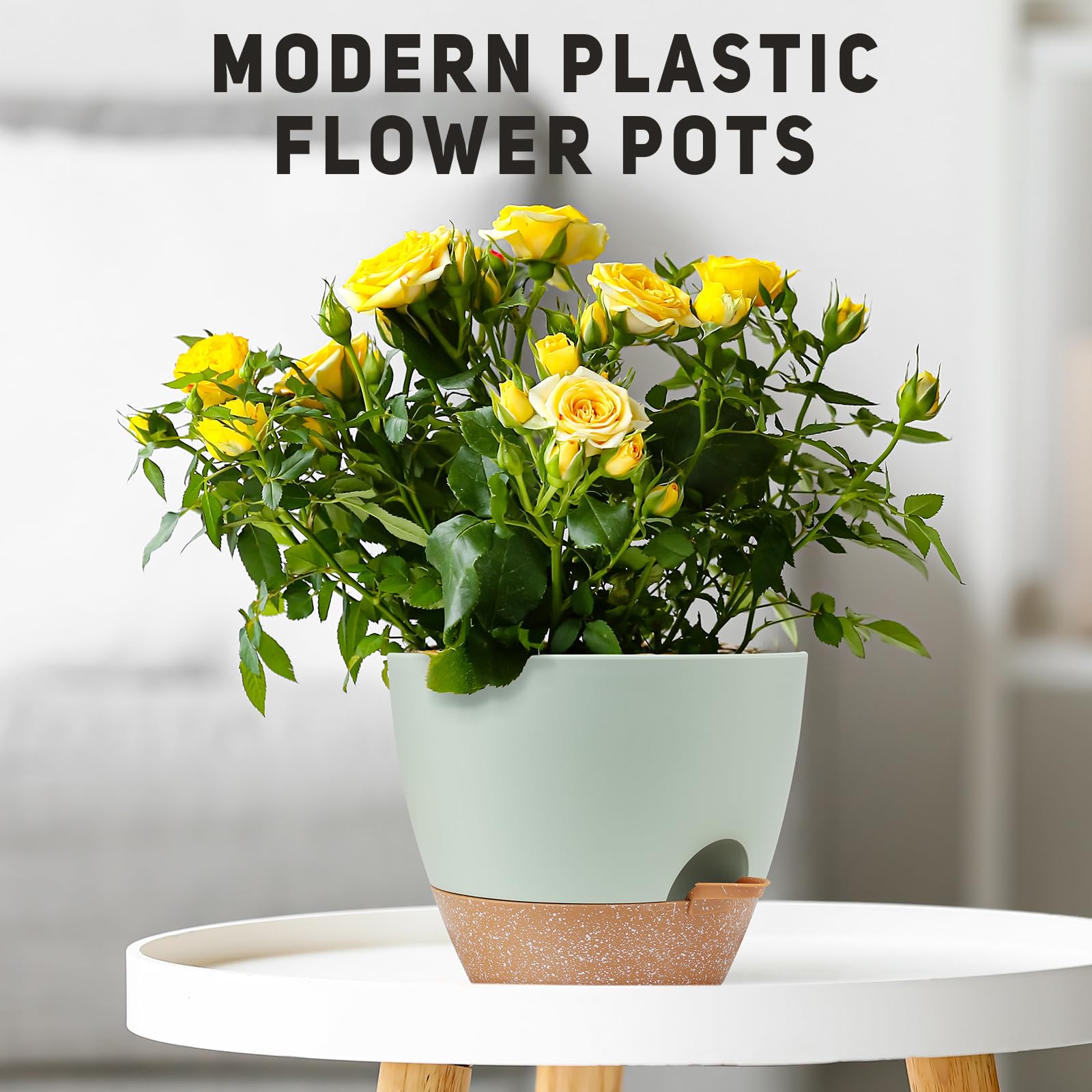 YNNICO pots grouped on patio illustrating outdoor durability and easy repositioning