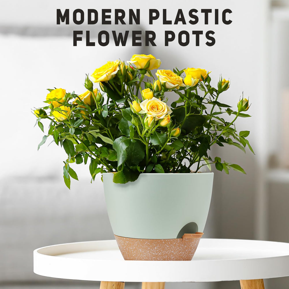 YNNICO pots grouped on patio illustrating outdoor durability and easy repositioning