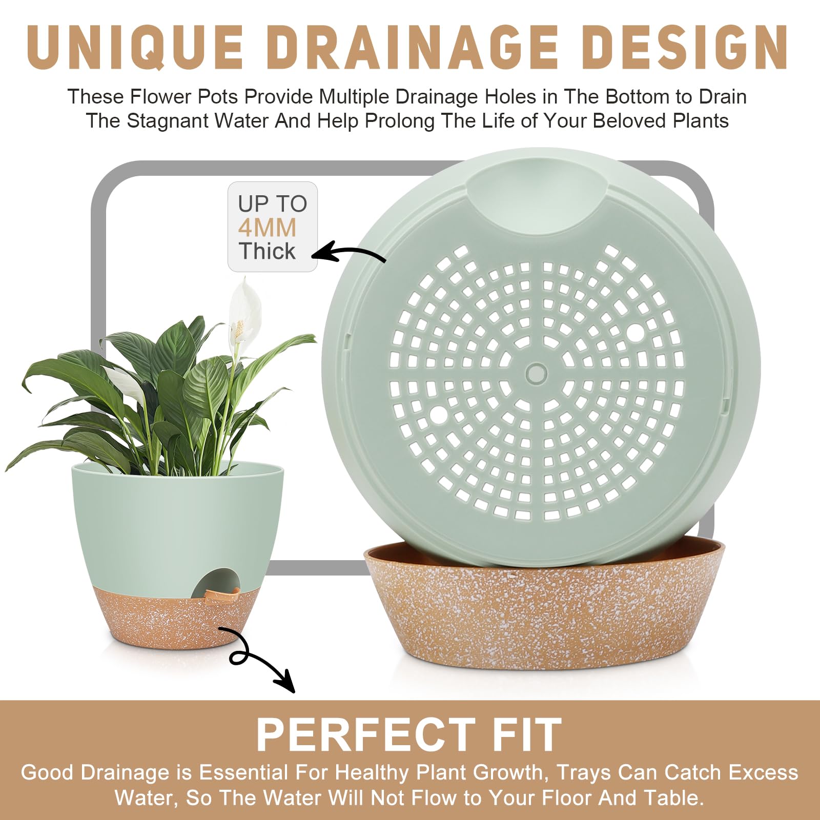 YNNICO planters staged on indoor shelf showing decorative benefit and plant support