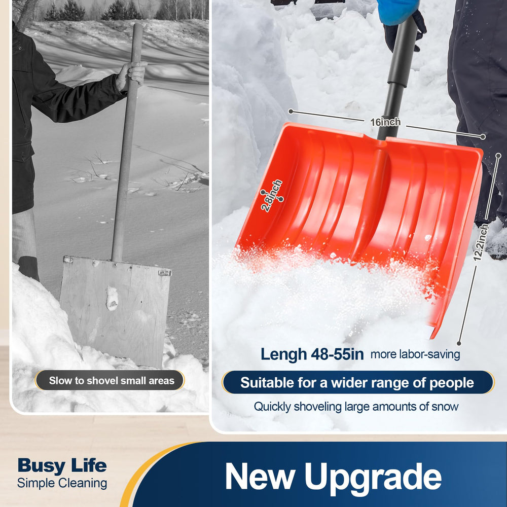 Yocada shovel in use clearing a driveway for faster, less-strenuous snow removal