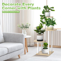 YOCOMEY shelf holding mixed potted plants, layered display increases sunlight access