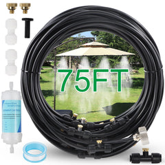 YOFIT front packaging showing misting system kit and contents for easy setup