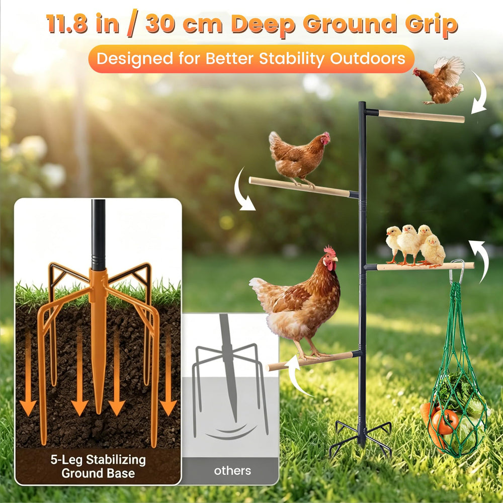 YOFSZJ perch stand placed in coop demonstrating practical backyard use