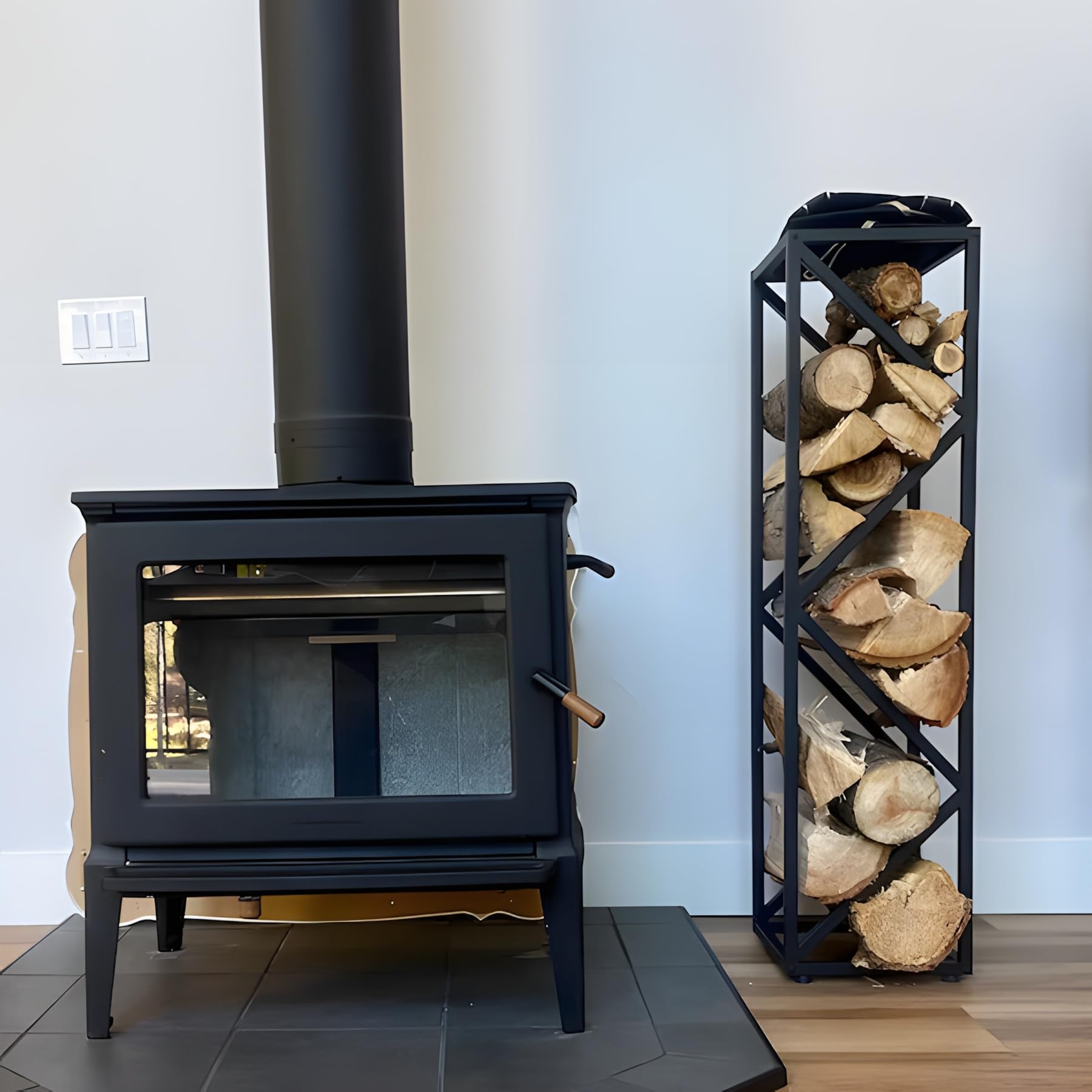 Yohsnor placed on patio beside fire pit offering tidy outdoor storage benefit