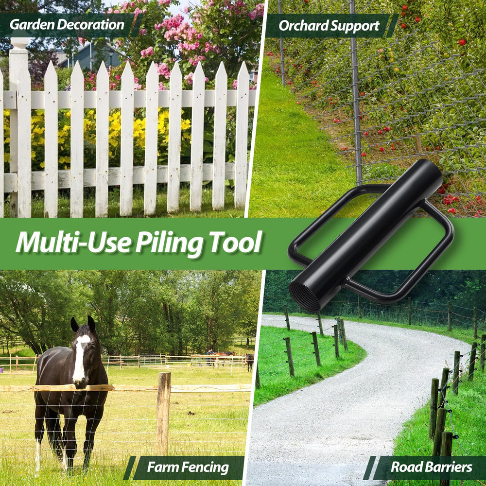 YOHSUGO finished ground with driven post showing neat secure fence anchoring
