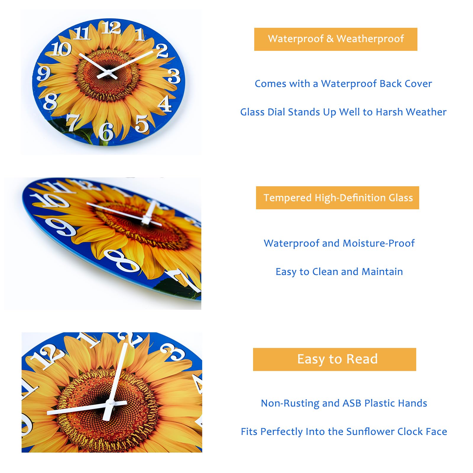 Yoiolclc detailed ABS hands and clear markers for reliable time reading