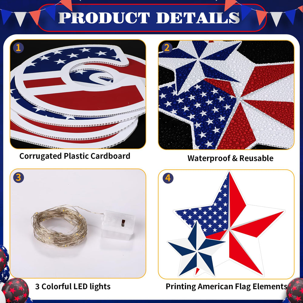 Yoirrat boxed kit with letters, stars, stakes, and LED lights ready