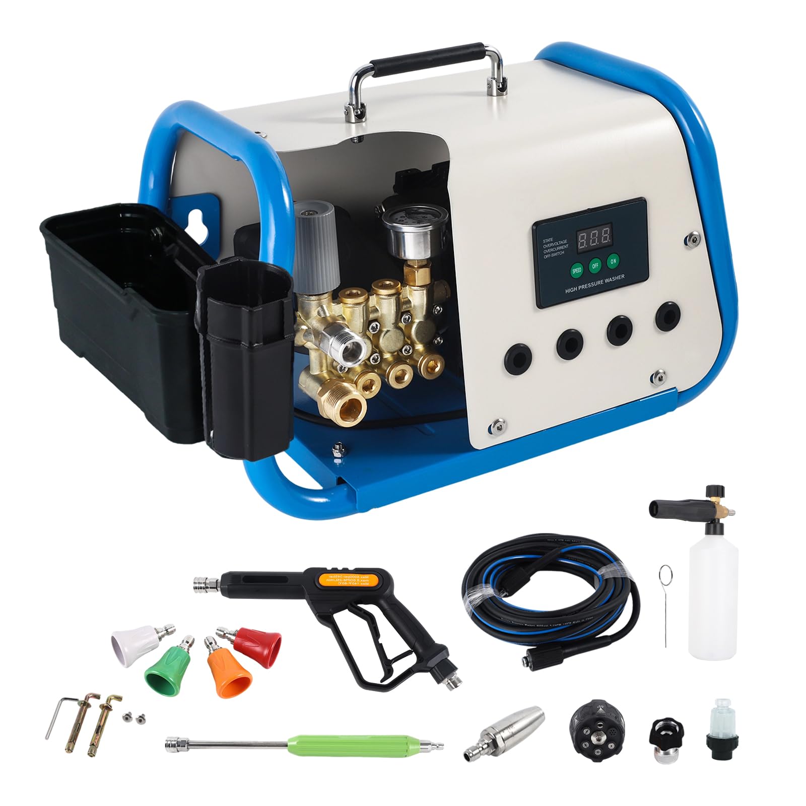 YOKING pressure washer front view showing controls and handle for portable cleaning