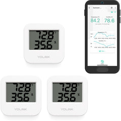 YoLink front view showing compact sensor and clear labeling for easy installation
