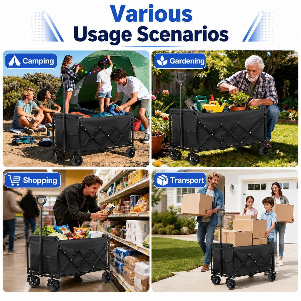 Yollber wagon adjustable handle extended for ergonomic control