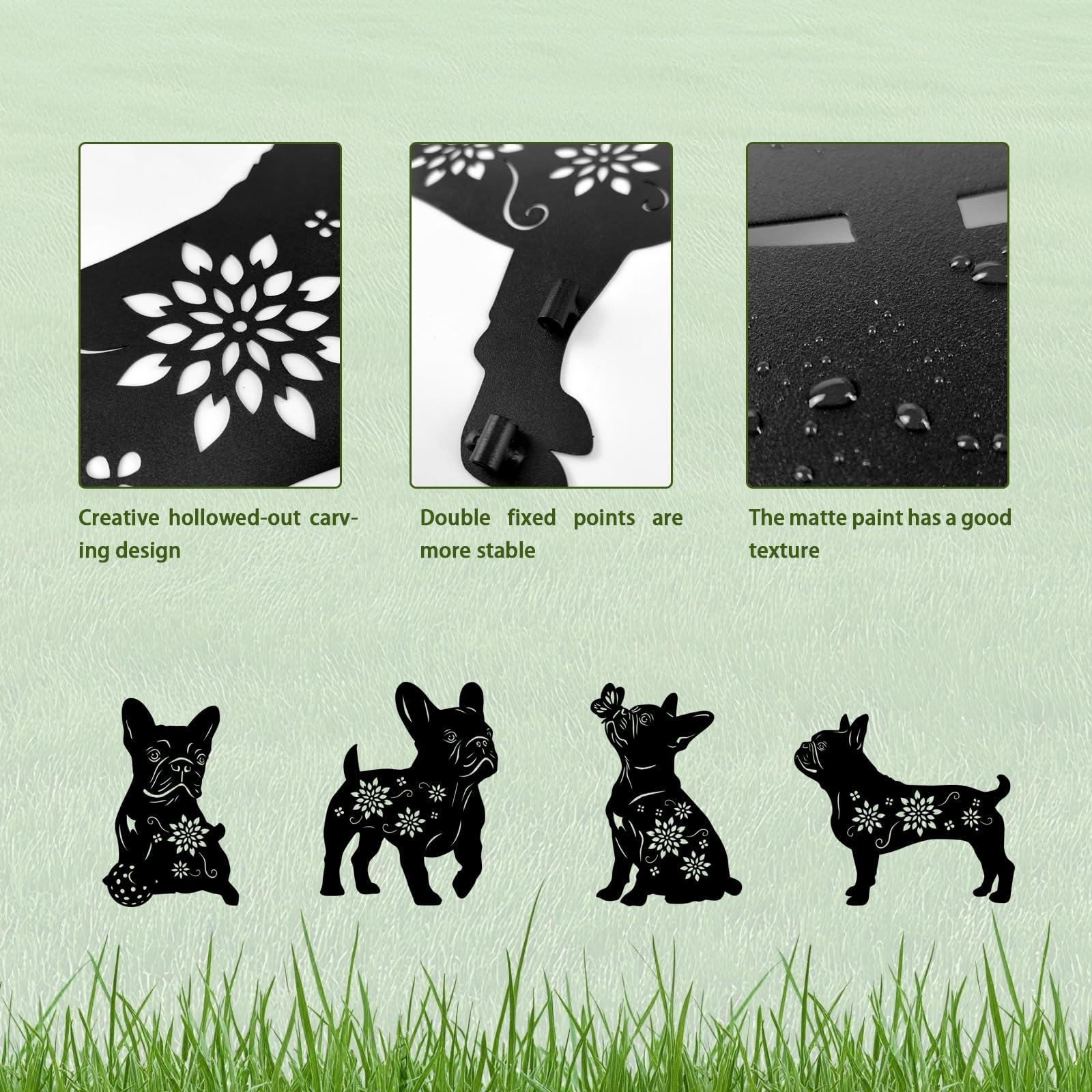 Yonisun bulldog stake held next to a hand showing scale and easy placement