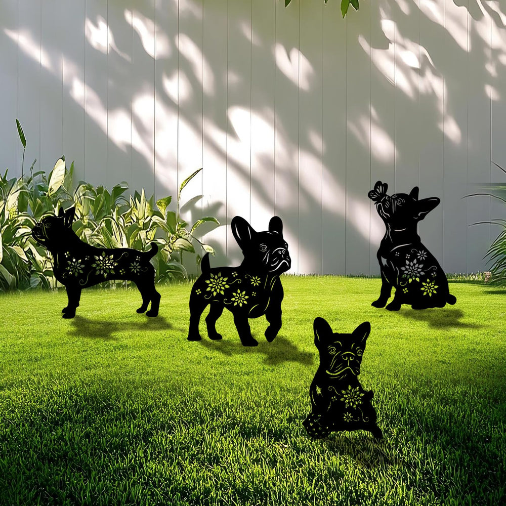 Yonisun bulldog stakes front packaging showing four silhouettes and durable finish