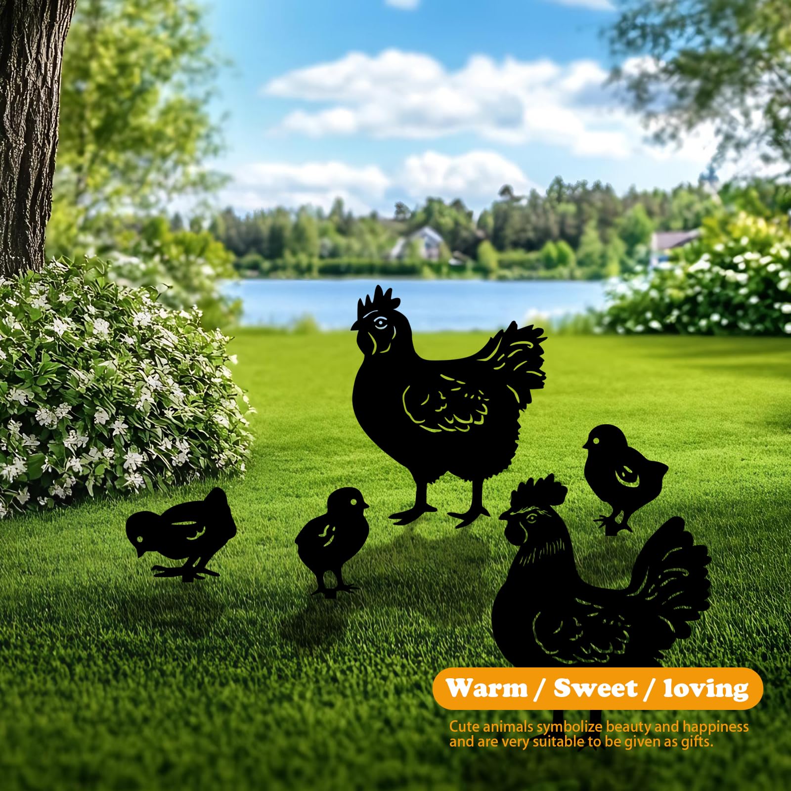 Yonisun chicken stake side silhouette detail highlighting durable steel finish