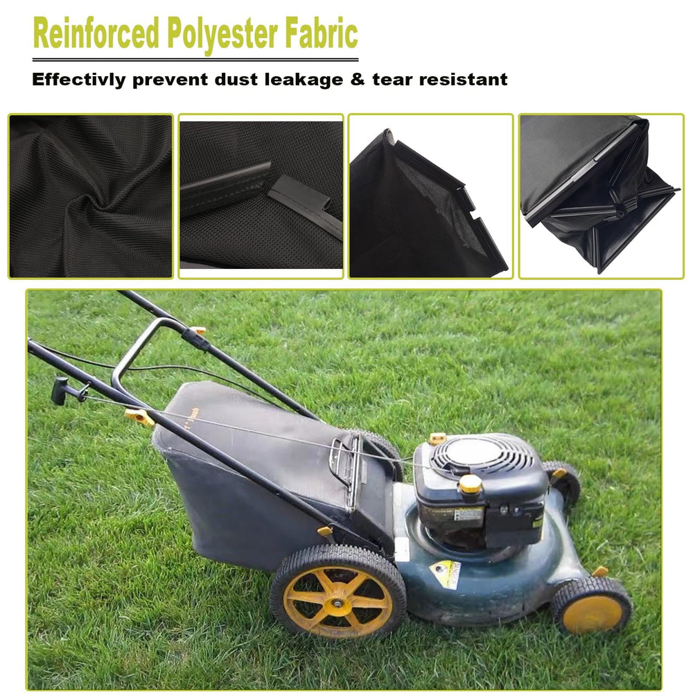 Yooank in use on walk-behind mower collecting fresh grass clippings efficiently