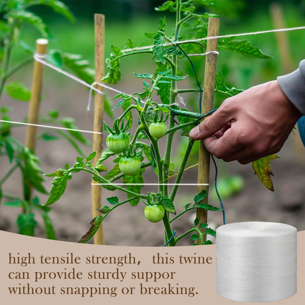 Yoojahow in-use tying a tomato stem showing gentle support without cutting stems