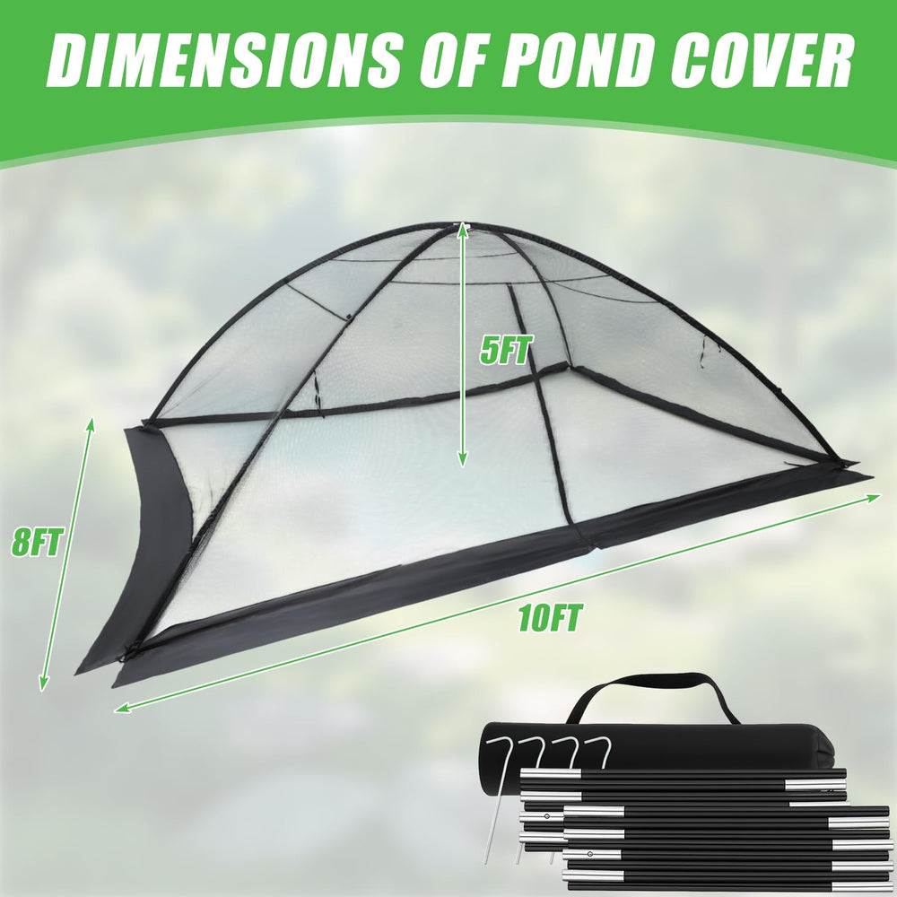 Yoojahow T-type zipper door open for easy pond access and feeding