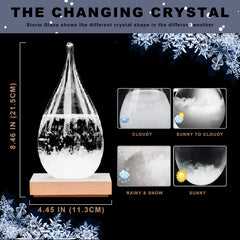 YOOMINI close-up of crystal formations inside glass offering visual weather cues