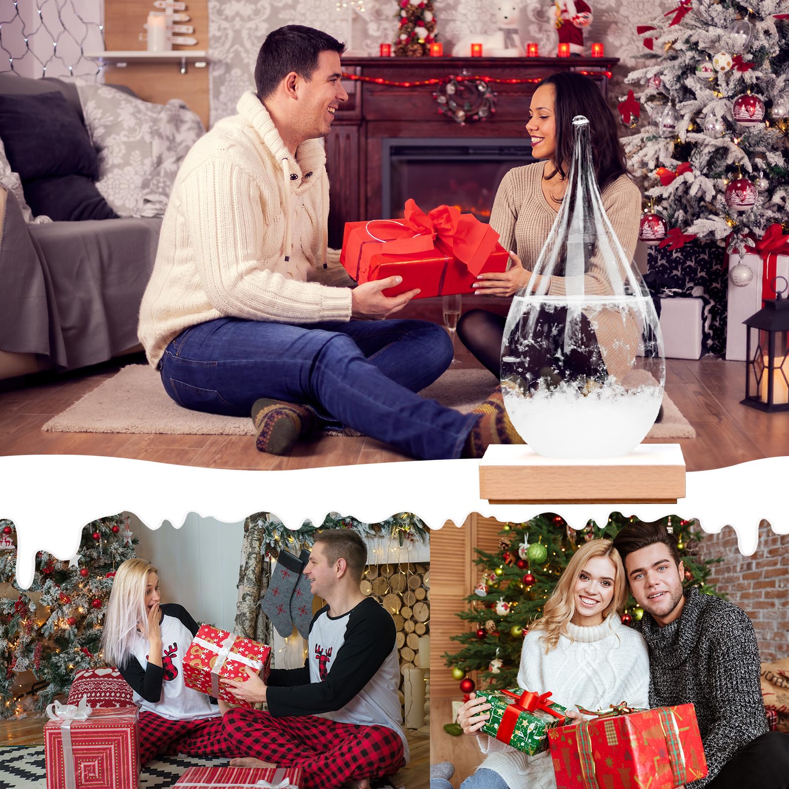 YOOMINI storm glass as holiday table centerpiece creating festive atmosphere