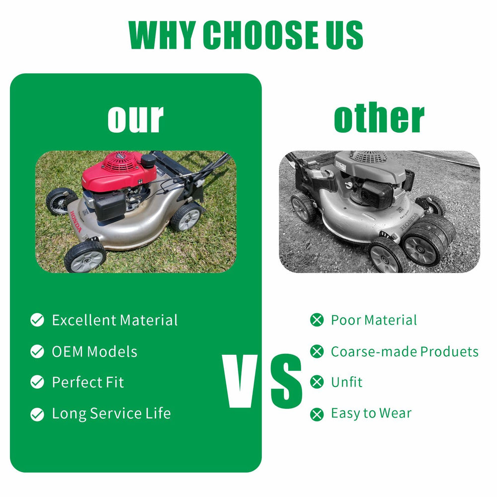 Yooumine rear drive wheel installed showing secure engagement with mower drive