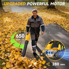 YOOVL two 5.2Ah batteries and fast charger displayed, extended runtime benefit