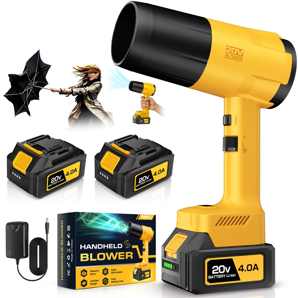 YOOVL front view of blower showing compact design and portability