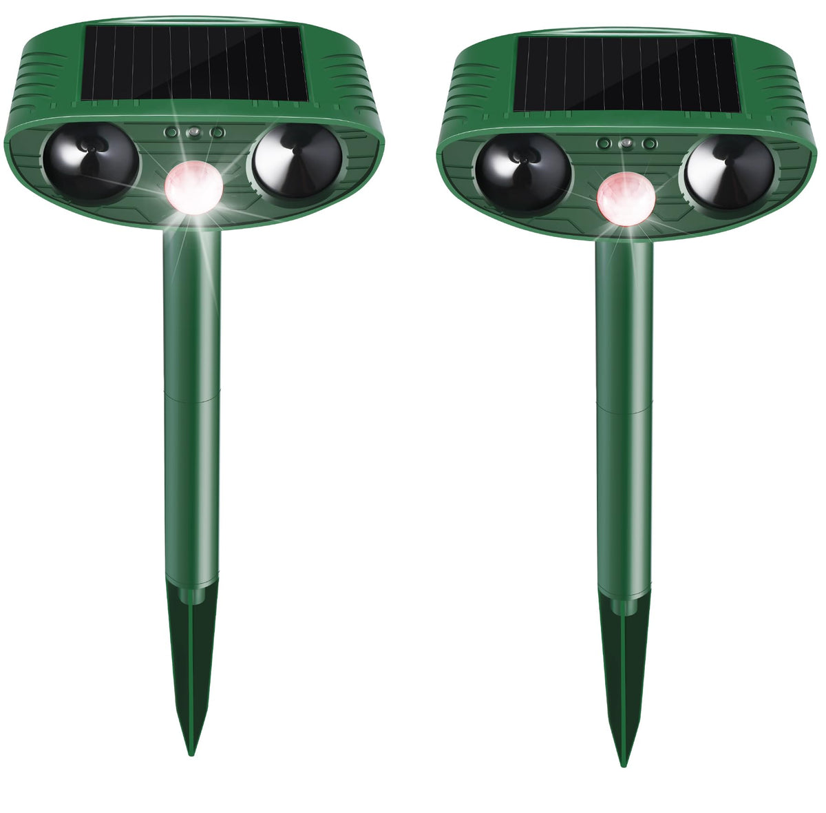 YOOYHHOME front view of two repellers showing compact weatherproof housing and sensors